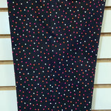 Slimsation Black Pull On Ankle Pants w/Fuchsia,Orange,White Pin Dots and Rear Pockets by Multiples..
