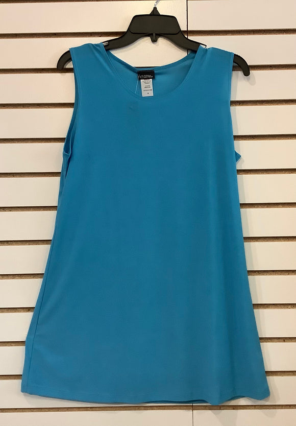 Turquoise Flared Tank Top by Caribe