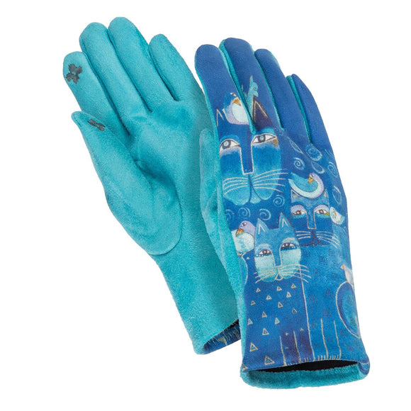 Laurel Burch™ Azul Cat Suede Gloves