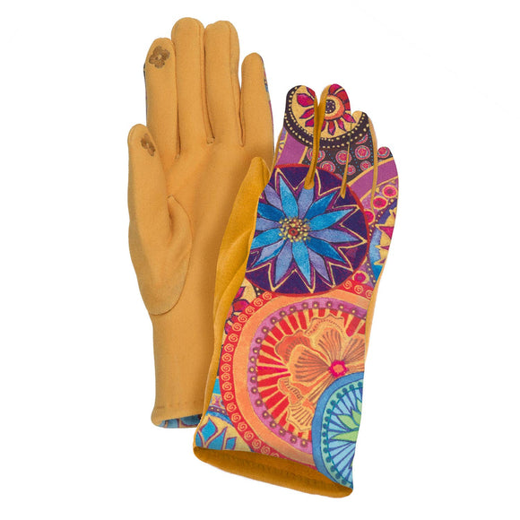 Laurel Burch™ Circle Floral Suede Gloves