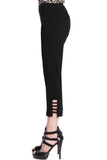 Black Crop Pant with Ladder cuff