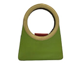 Lime Green Leather Purse w/Dark Green Back by Soruka