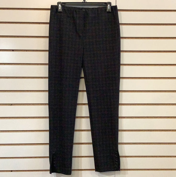 Black /Tobacco Subtle Check Slim Pant by Robell.