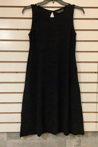 Black Sleeveless Round-Neck, A-Line Dress by Tango Mango.
