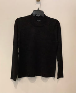 Black Mock Crossover Neck, Long Sleeve Sweater by Sunday.