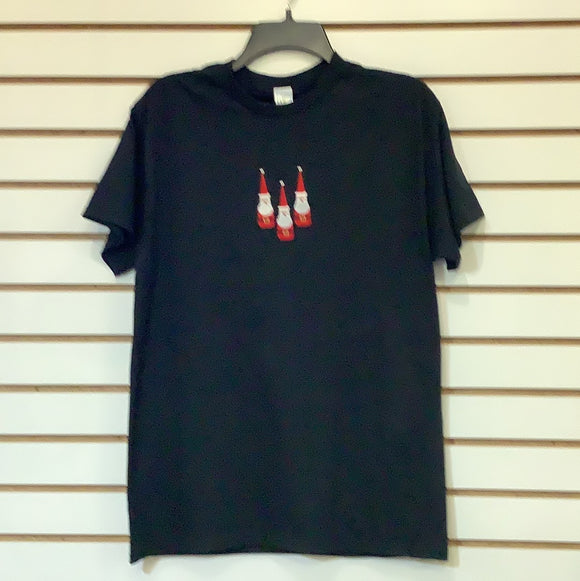 Black T-Shirt with Bowling Pin Santa’s.