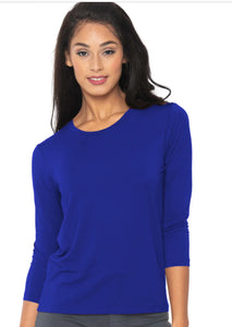 Royal Blue Round Neck, 3/4 Sleeve Top by Lior.