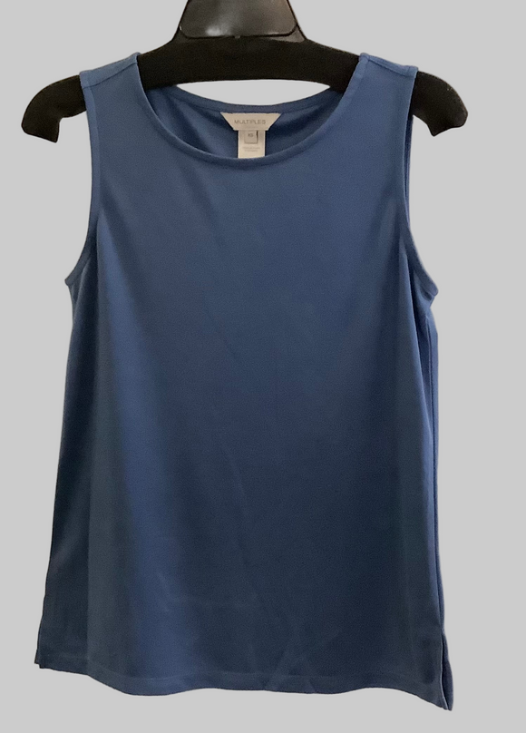 Lite Denim Blue Scoop Neck Tank Top by Multiples