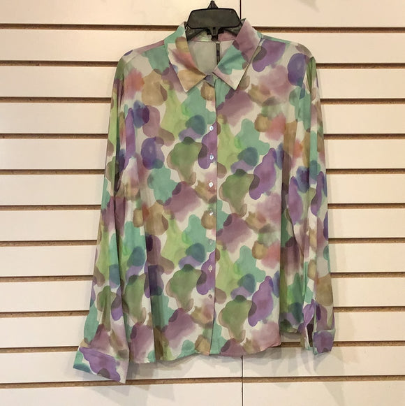 Violet/Sea Green Printed Blouse by Coco + Carmen