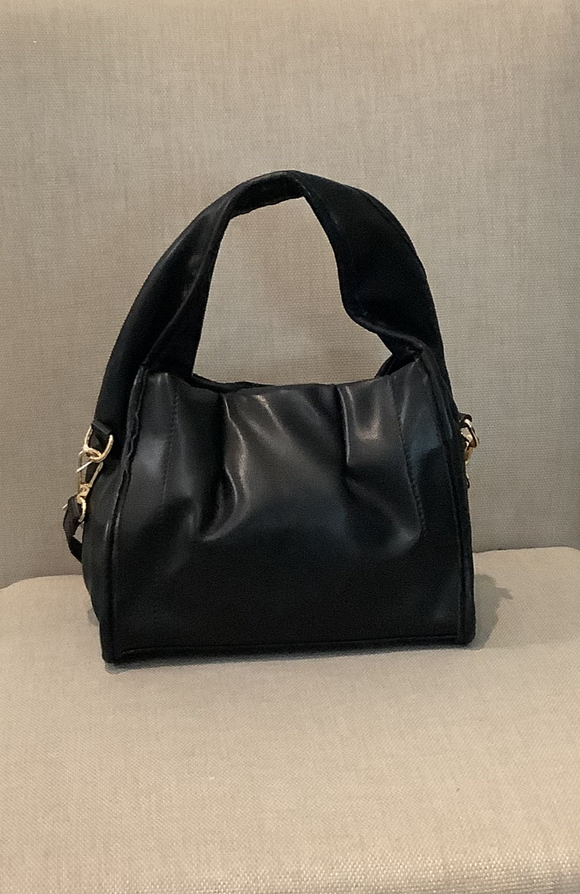 Small Vegan Leather Purse w/Gathered Closure and Wide or Crossbody Straps Options by Jen & Co.