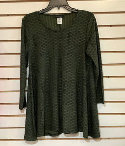 Dark Olive Green w/ Black Burnout, Round Neck Tunic by Sea and Anchor.