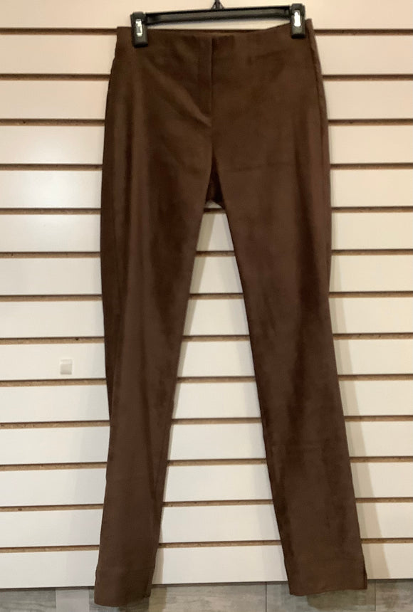Tobacco Faux Suede Pull On Pants by Robell.