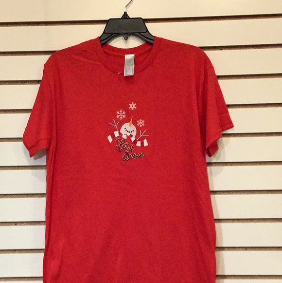 Red T-Shirt with “Let It Snow” w/Snowman.