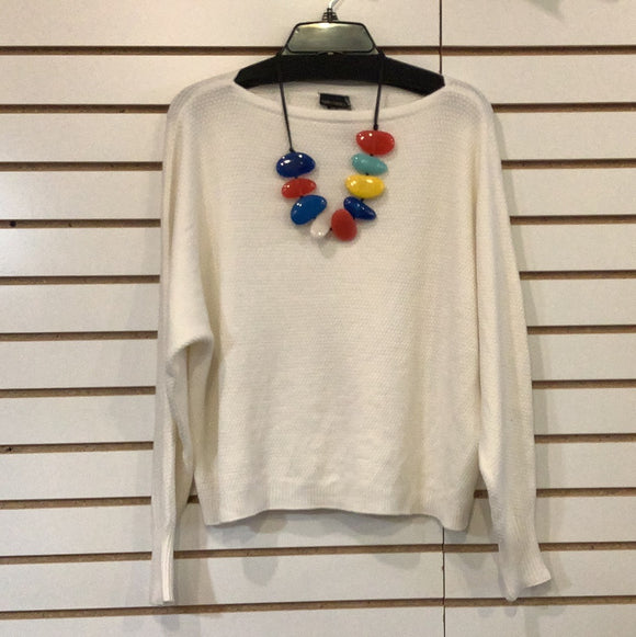 Off White Boat Neck Sweater by Coco + Carmen