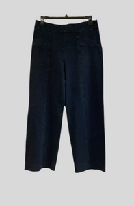 Stonewash Wide Leg Pants in Dark Denim by Habitat.