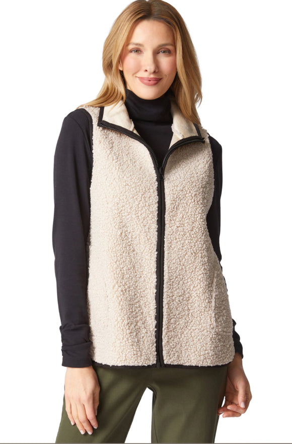 Cream Reversible Faux Suede Sherpa Vest by Habitat.