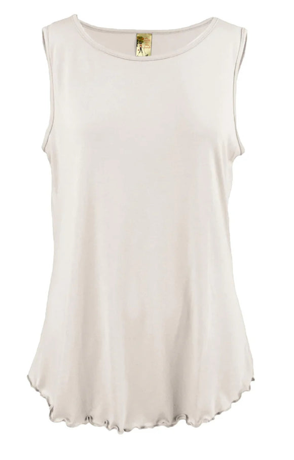 White Scoop Neck Tank