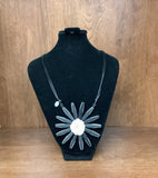 Black Amaya Flower Necklace on Black Adjustable Length Cord by Sylca Designs.
