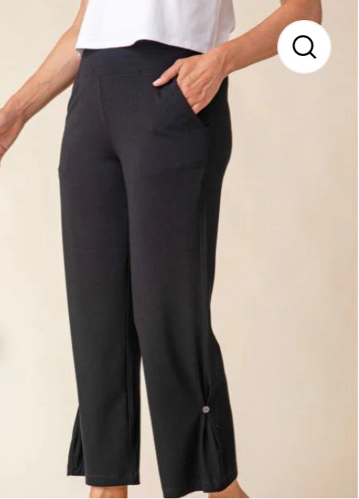 Black Pull On Core Travel Side Pleat Pant w/Front Pockets by Habitat.