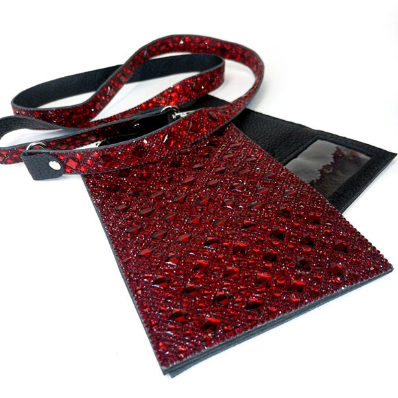 Lady Kent Collection Sparkling Crystal Cellphone Purse-Red Pepper
