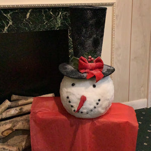 19” Glittered Snowman Head with Top Hat by Ganz.