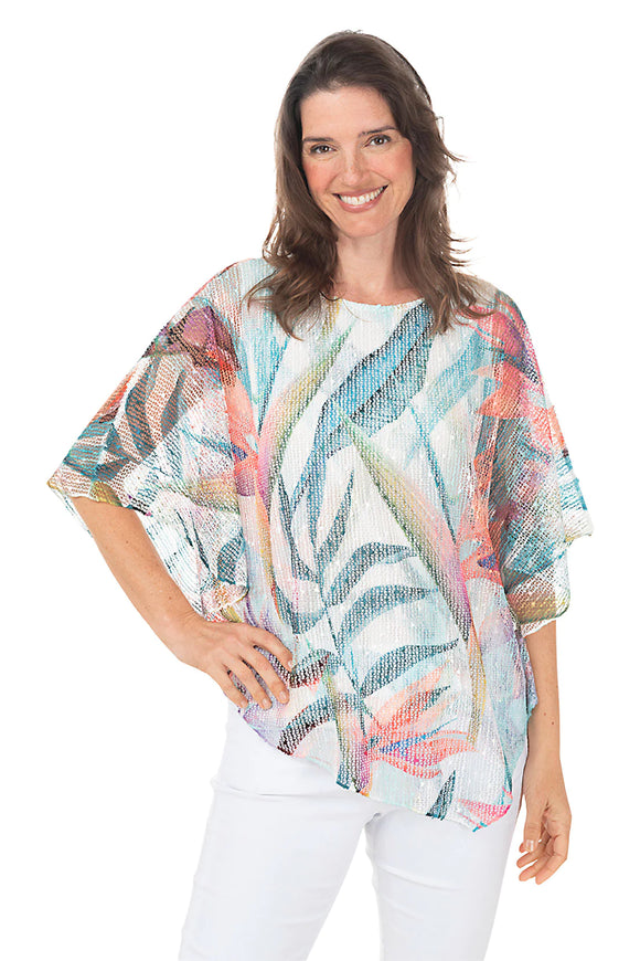 Bird of Paradise Mesh Lined Poncho Top by Clotheshead.