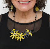 Lime Garland Necklace w/Adjustable Length Cord by Sylca Designs.