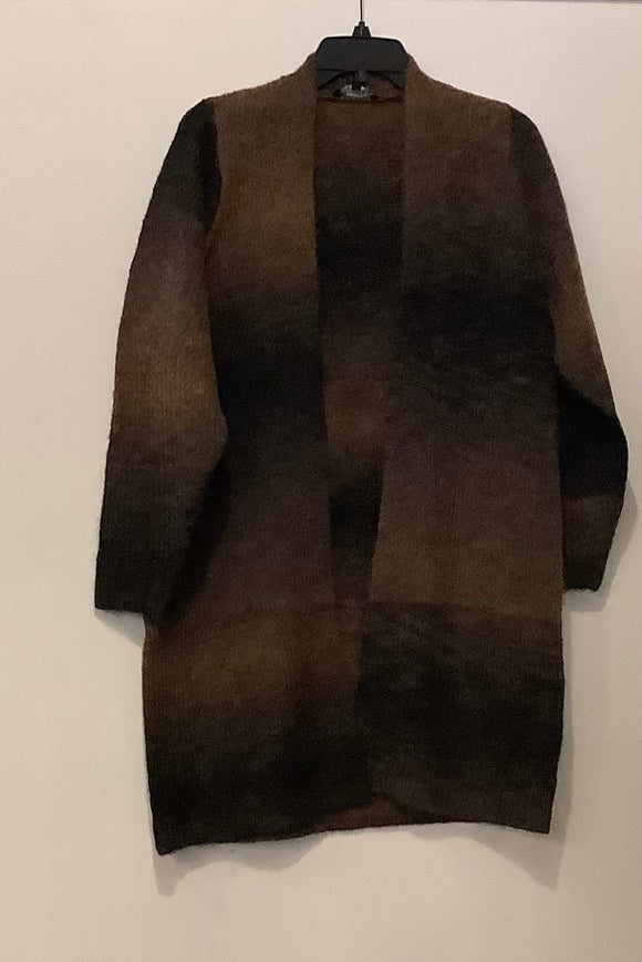 Variegated Brown Long Sleeve, Open Front Long Cardigan by Sunday.