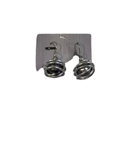 Artistic Silver Swirl Super Light Weight Earrings by OC.