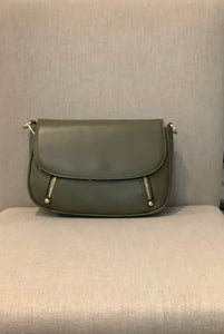 Small Flap and Zipper Closure, Vegan Leather Purse w/Crossbody Strap in Black or Olive Greenby Jen & Co.