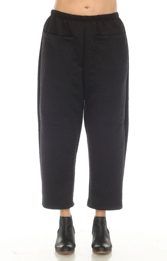 Black Textured Loose Straight Pants by Inoah.