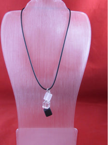 Artistic Super Light Weight Necklace with Black and Clear Cubes by OC.