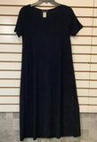 Black Flared A-Line, Round Neck, Short Sleeve Dress, Matching Shrug Sold Separately by Sea and Anchor.