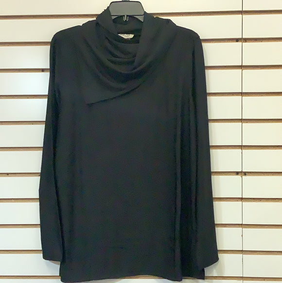 Black Cowl Neck Long Sleeve Pullover Tunic by Simply Noelle