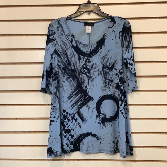 Light Blue Tunic Top, w/Graphic Swirls by Sea & Anchor.