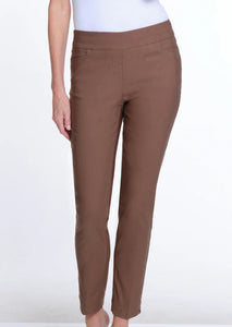 Slimsation Taupe, 4 Pockets, Pull-On Ankle Pant by Multiples