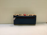 Yellow/Tan/Animal Print on Front and Navy on Reverse Side, Wallet by Soruka.