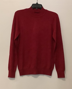 Raspberry Mock Turtle Neck Sweater w/Raised Dots by Carre Noir.