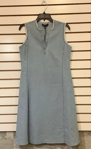 Lite Blue Denim, Sleeveless Dress w/V Neck by Carre Noir.