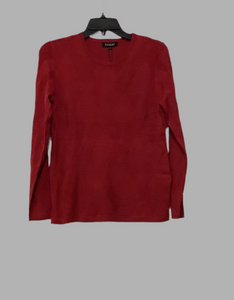 Raspberry Diamond Print, Scoop Neck Long Sleeve Sweater by Sunday.