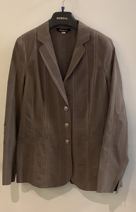 Dark Tan 3-Button Blazer Style Jacket w/Tone on Tone Pin Striping by Robell.