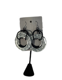 Artistic Black/Silver Swirl Super Light Weight Earrings and Matching Necklace by OC.