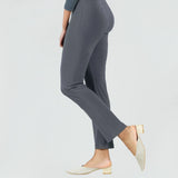 Charcoal Knit Straight Leg, Soft Knit, Pull-On Pant by Clara Sun Woo.