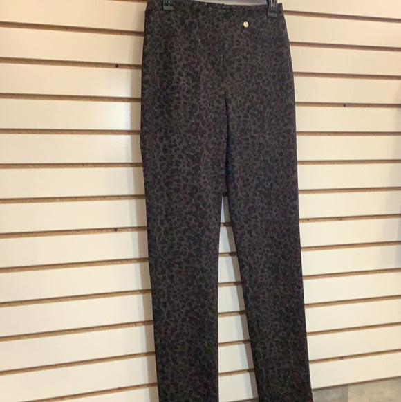 Black/Brown Animal Print Bella Pull On Trousers  by Robell.