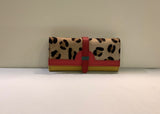 Yellow/Tan/Animal Print on Front and Navy on Reverse Side, Wallet by Soruka.
