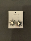 Black Amaya Flower Necklace on Black Adjustable Length Cord by Sylca Designs.