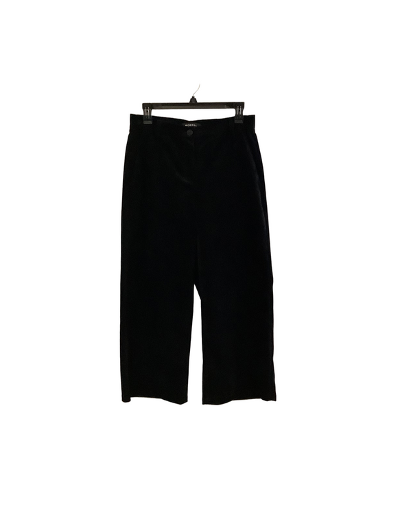 Black “Cloe” Wide Leg, Wide Wale Corduroy Pants by Robell.
