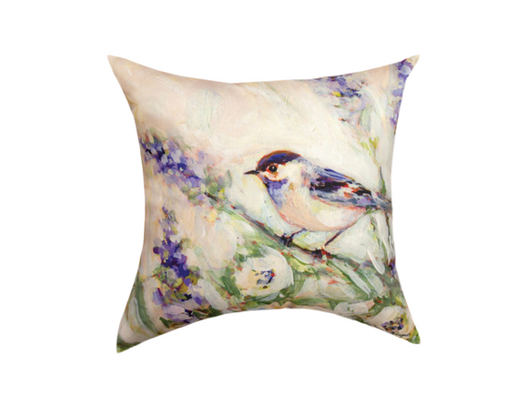 Beautiful Meadowbrook Birds Pillow by Climaweave.  18”x18”