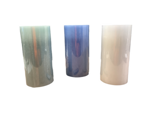 Green, Blue or White LED Wax Pillar Water Candle (7.75”) w/Timer and Remote.