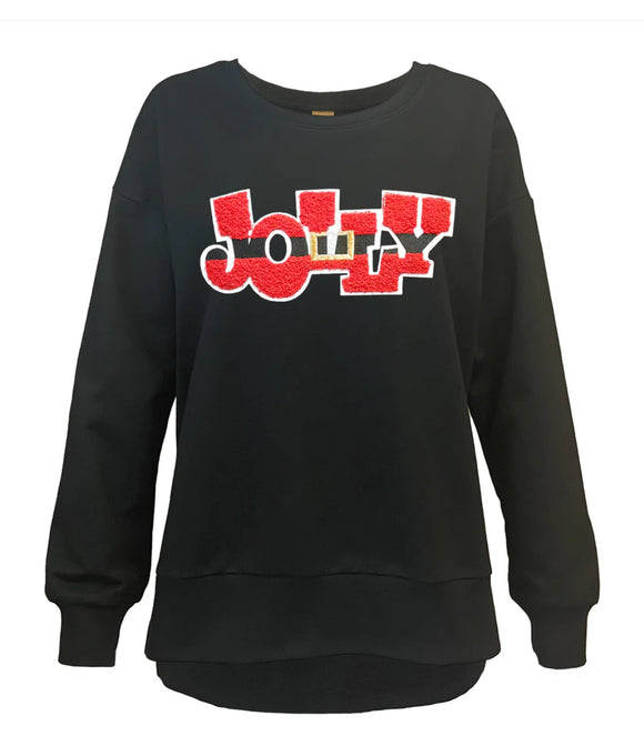 “Jolly” Round Neck Black Top